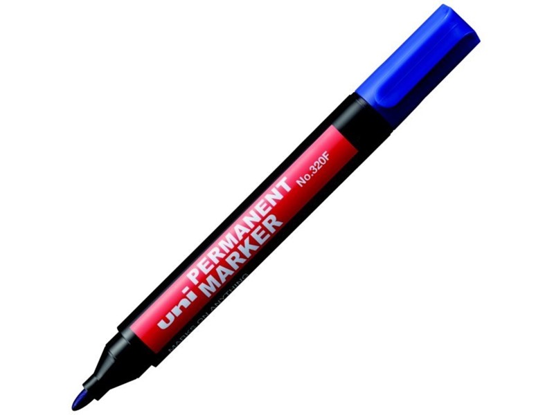 Marker permanentny 320F Uni okrągły niebieski